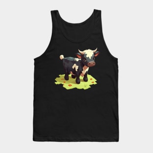 Delightfully Funky Chibi Isometric Cow Tank Top